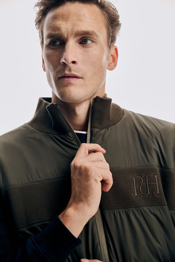 Pedro del Hierro Combined quilted gilet Green