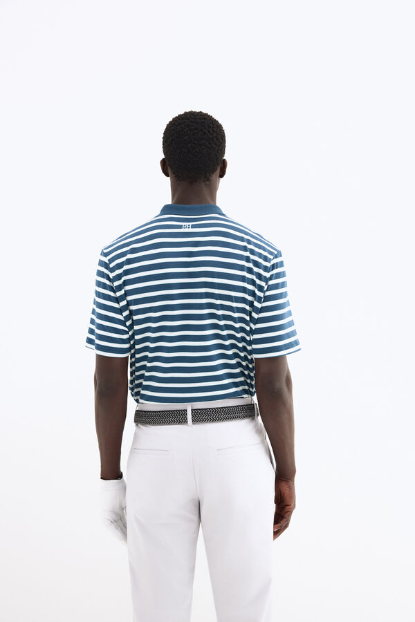 Pedro del Hierro Striped golf polo shirt Blue