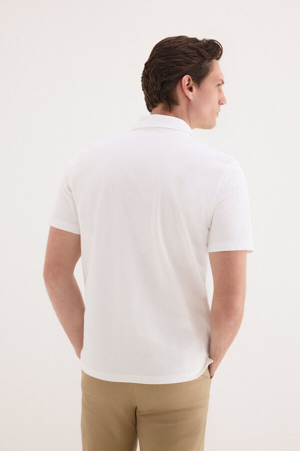 Pedro del Hierro Structure polo shirt Ecru