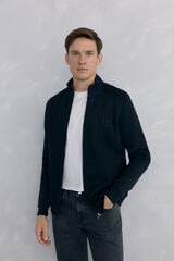 Pedro del Hierro Technical fabric cardigan Black
