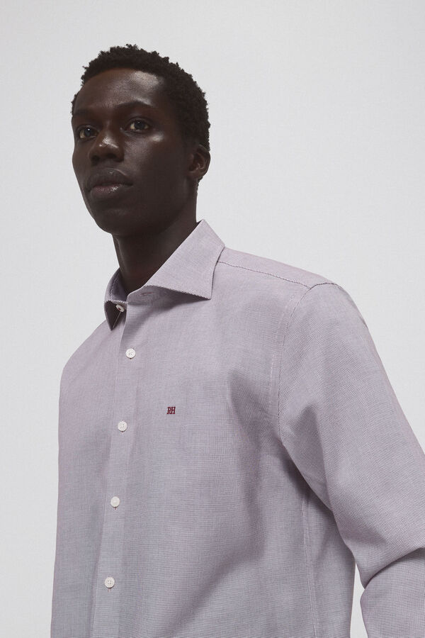Pedro del Hierro Camisa vestir estructura non iron + antimanchas Burdeos