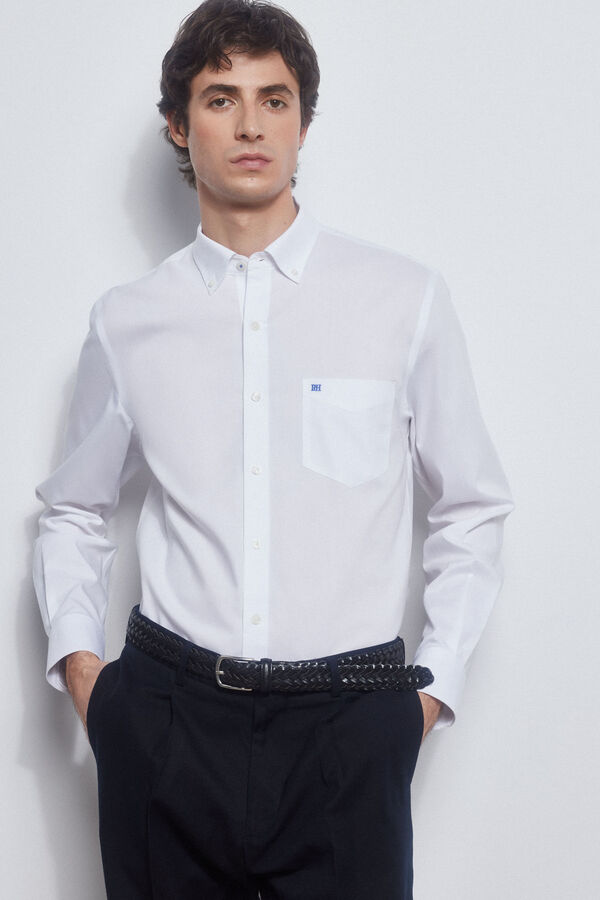Pedro del Hierro Plain non-iron + stain-resistant shirt White