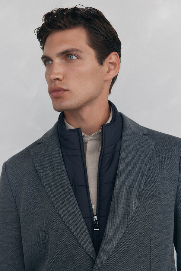 Pedro del Hierro Basic jersey-knit blazer with removable lining Grey