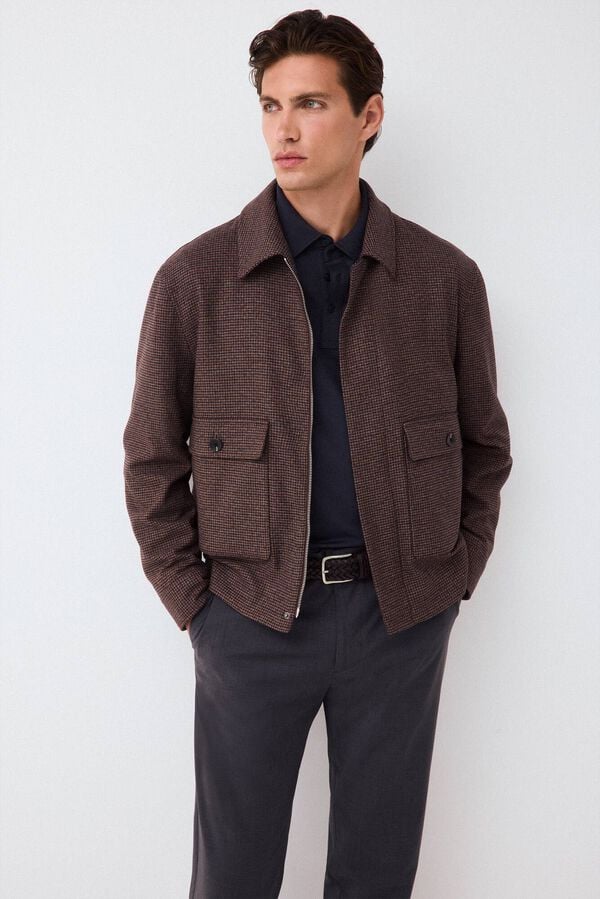 Pedro del Hierro Plaid jacket Brown
