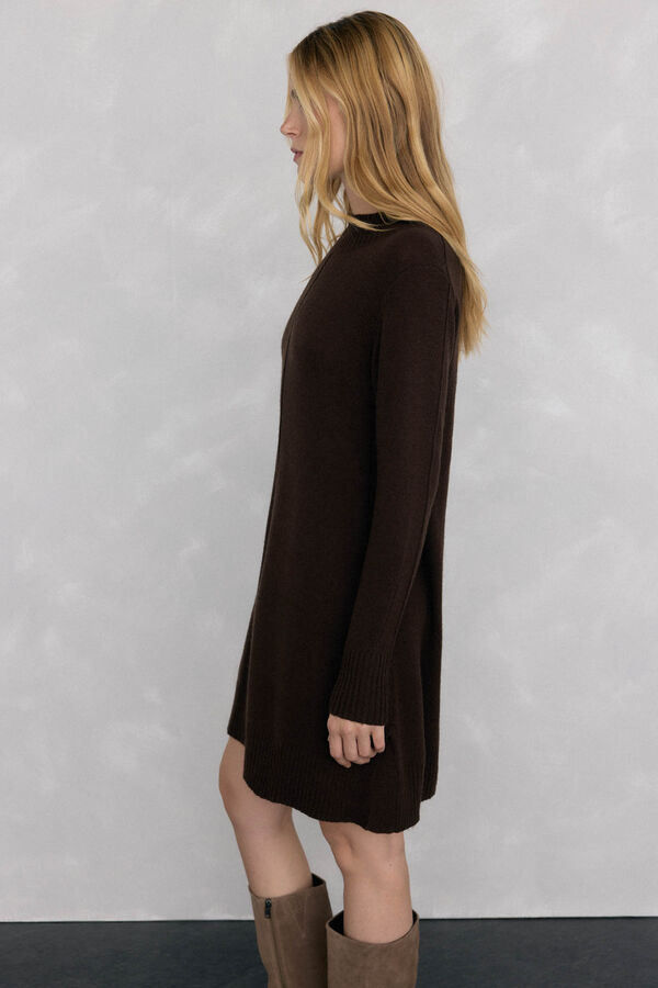Pedro del Hierro jersey-knit dress with central seam in wool Brown