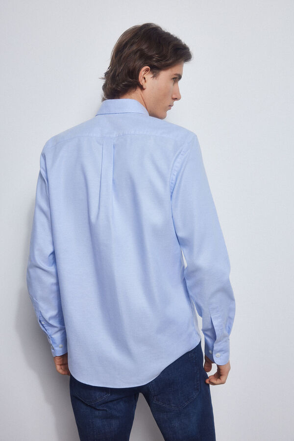 Pedro del Hierro Plain Oxford non-iron shirt Blue