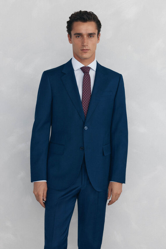 Americana estructura azul bi-stretch slim fit