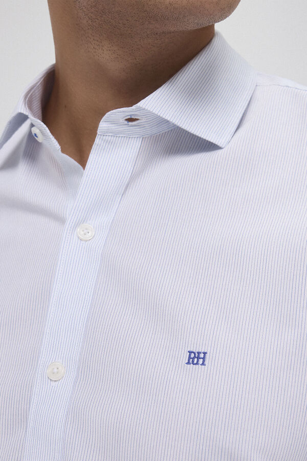 Pedro del Hierro Wrinkle free striped shirt White