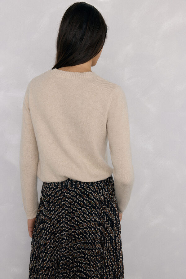 Pedro del Hierro Double jersey and cape garment with ruffle detail Ecru