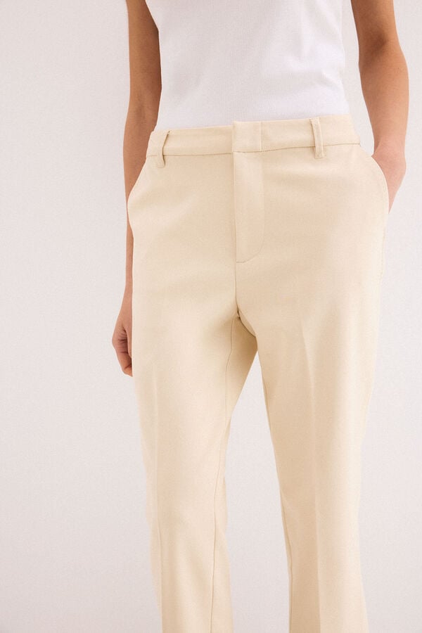 Pedro del Hierro Pantalones straight classic Beige