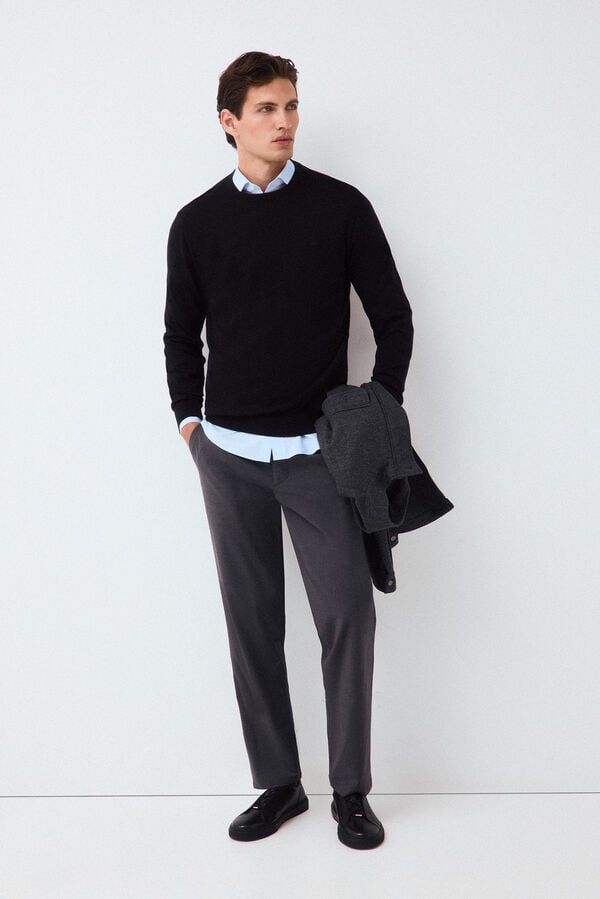Pedro del Hierro Premium cotton silk cashmere knit jumper Black
