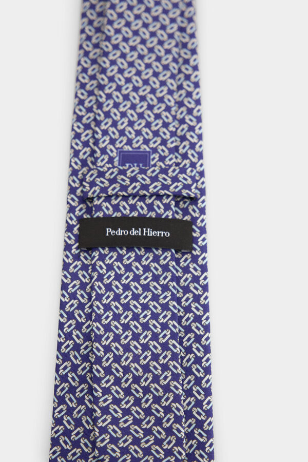 Pedro del Hierro Natural silk tie Blue