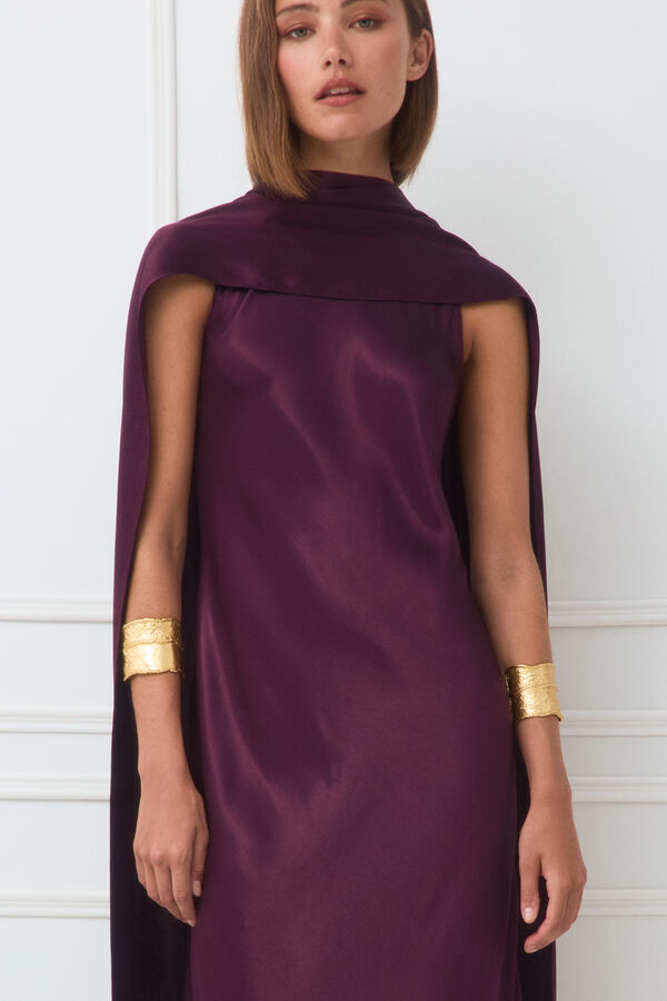 TFP by Tamara Falc&oacute; Detachable cape dress Burgundy