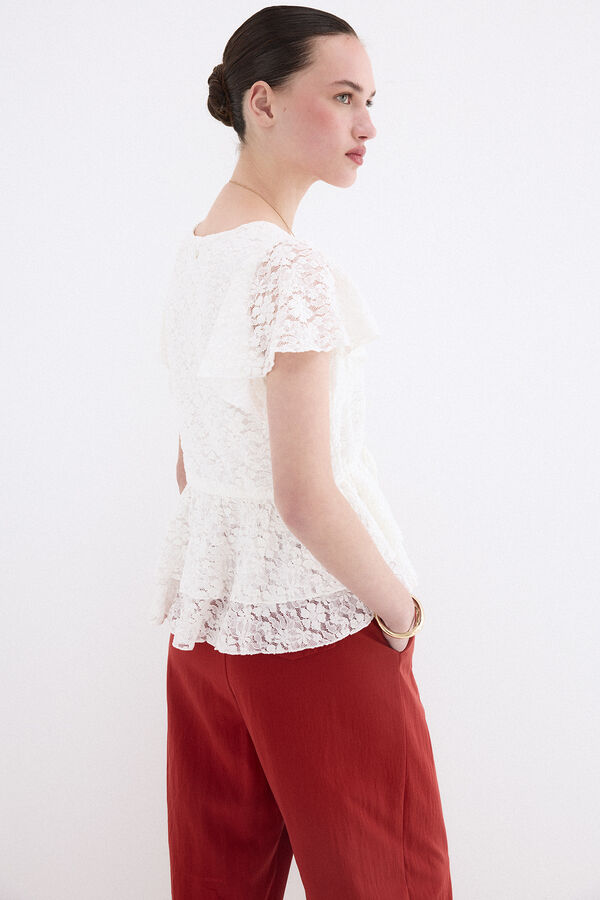 Pedro del Hierro Textured V-neck T-shirt White