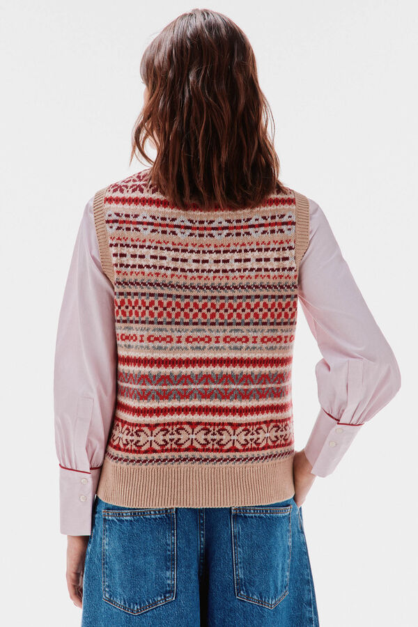 TFP by Tamara Falcó Chaleco jacquard geométrico Beige