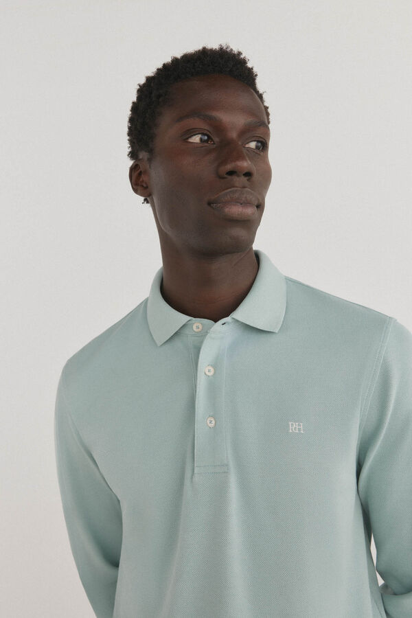 Pedro del Hierro Essential long-sleeved polo shirt Blue