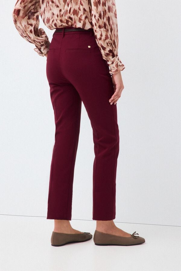 Pedro del Hierro Classic straight trousers Burgundy