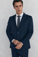 Pedro del Hierro Blazer bi-elástico liso e sob medida Azul