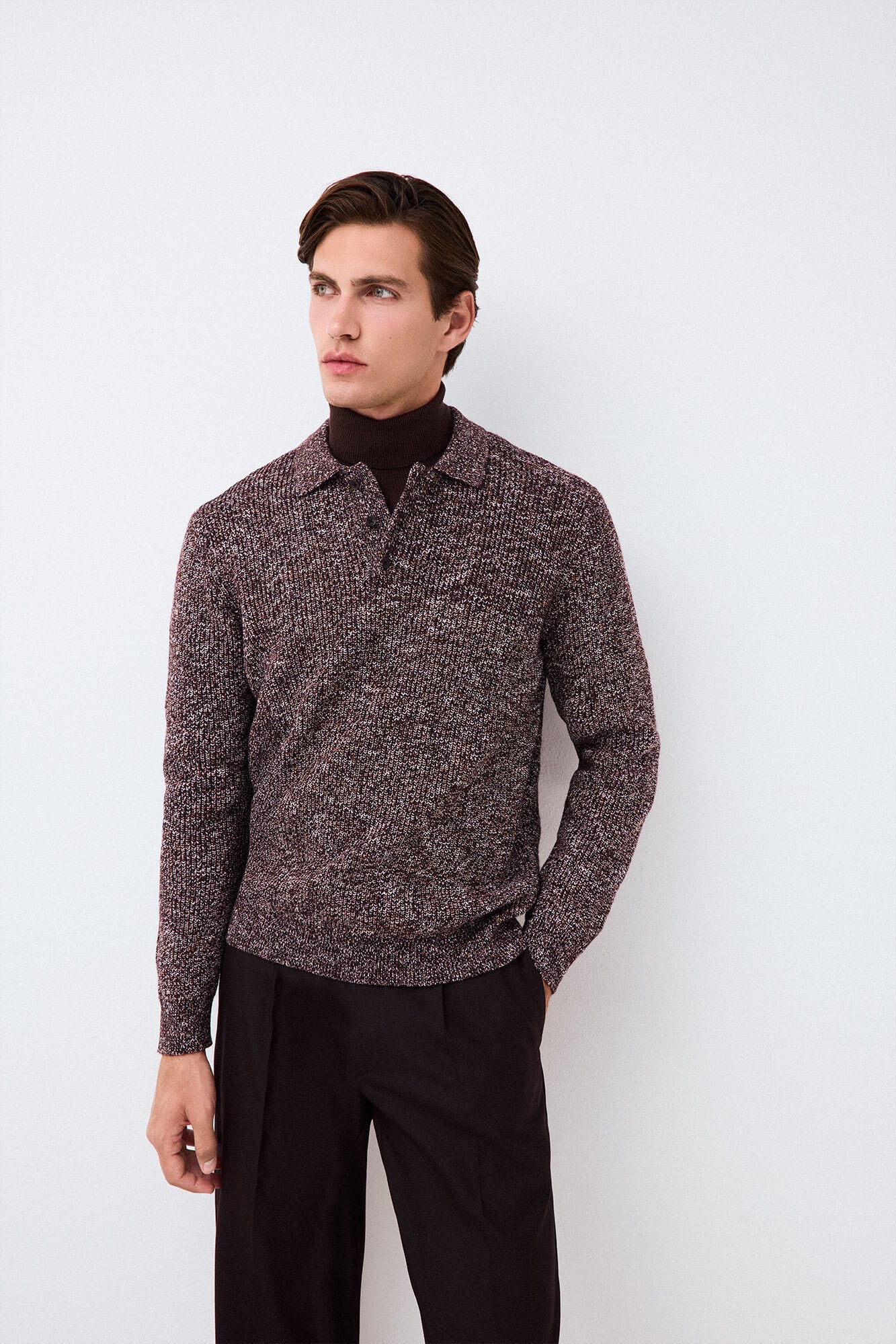 Pedro del Hierro Cotton knit polo neck jumper