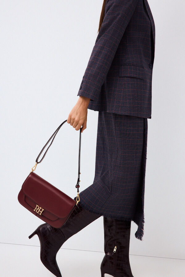 Pedro del Hierro Multiway leather crossbody bag Burgundy