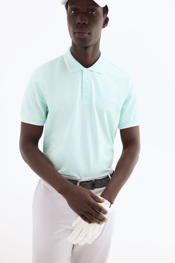 Pedro del Hierro Plain golf polo shirt Turquoise