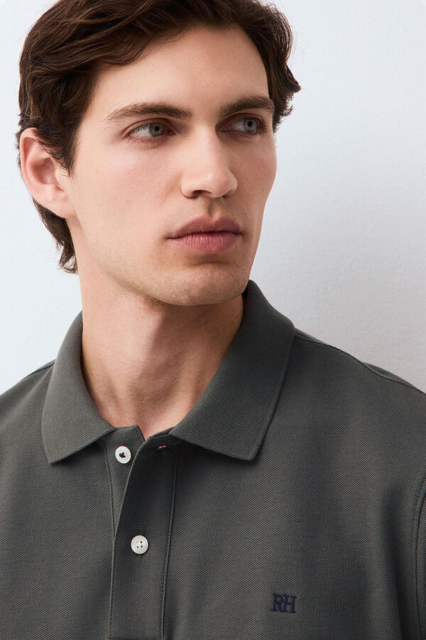 Pedro del Hierro Piqu&eacute; basic polo shirt Green
