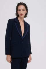 Pedro del Hierro Blazer de terno azul marinho contrastante Azul