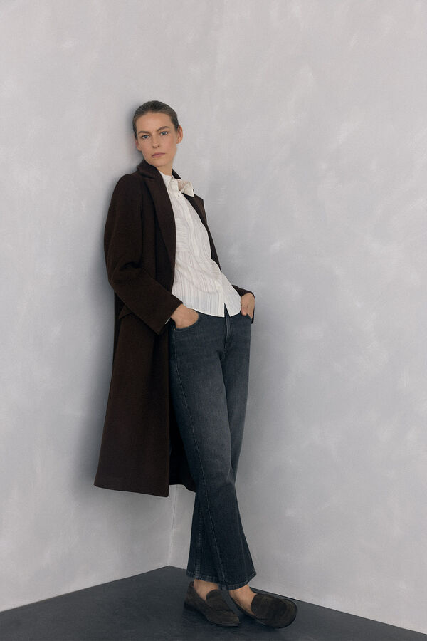 Pedro del Hierro Camisa rayas corta Beige