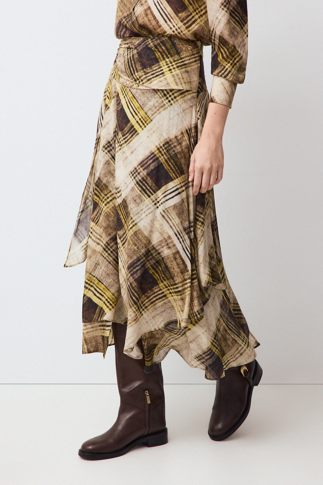 Pedro del Hierro Draped waist scarf skirt
