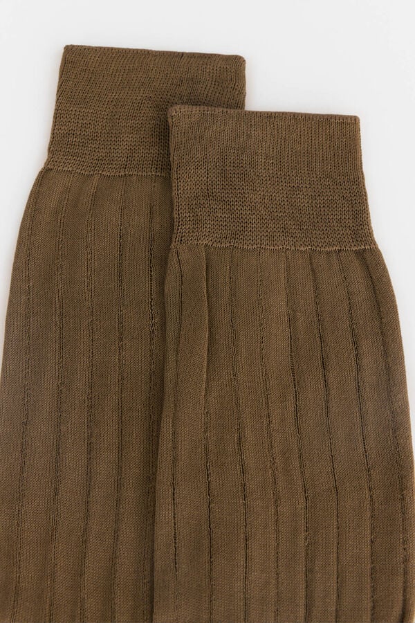 Pedro del Hierro Plain dress socks Brown