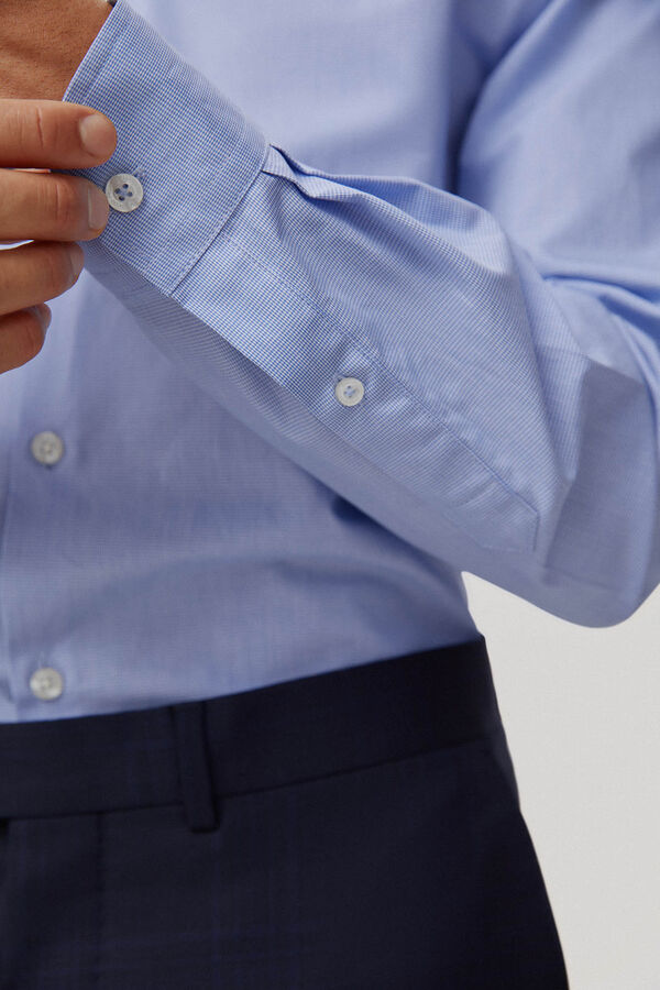 Pedro del Hierro Camisa vestir facil plancha y antimanchas cuadros regular fit Blue
