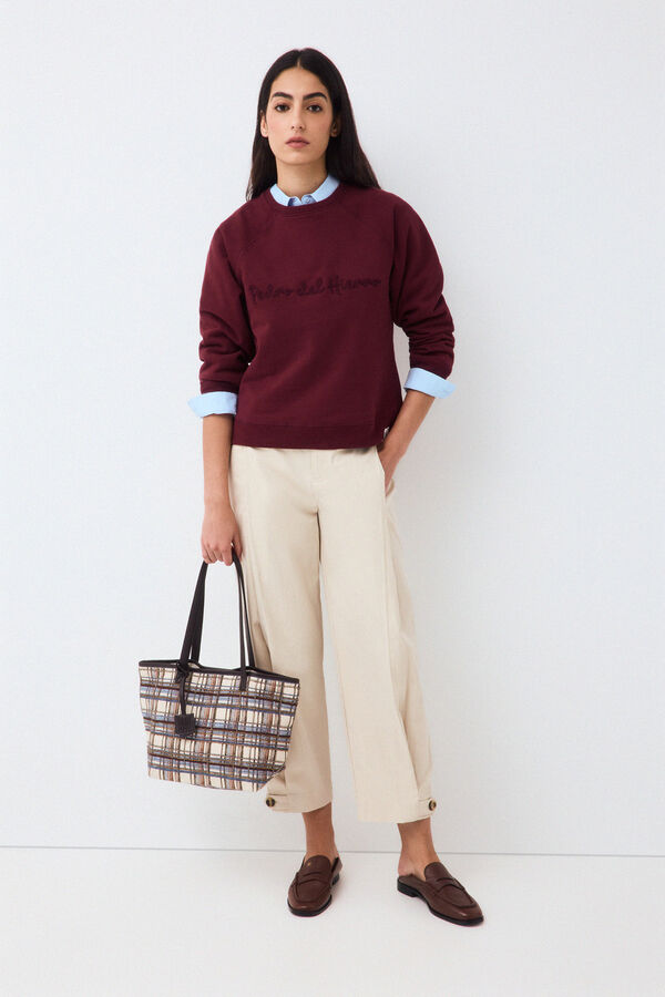Pedro del Hierro Spanish cotton sweatshirt Burgundy