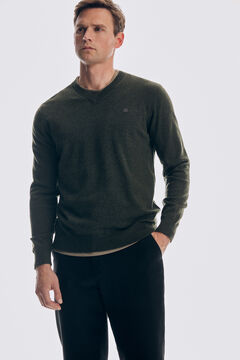 Pedro del Hierro Wool/cashmere V-neck jumper Grey