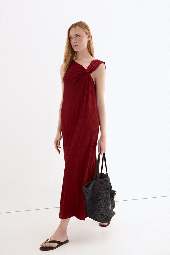 Vestido largo escote asimétrico