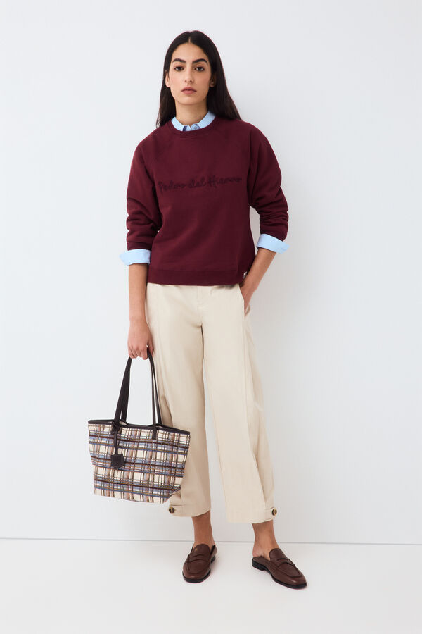 Pedro del Hierro Spanish cotton sweatshirt Burgundy