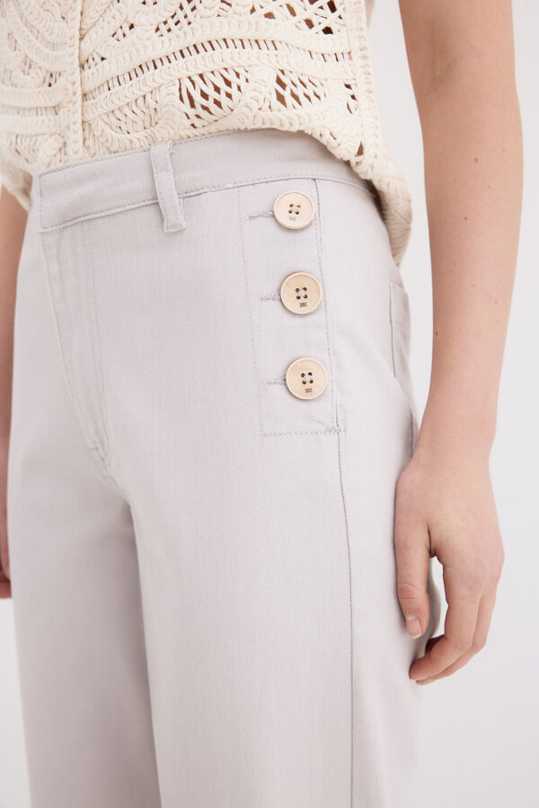 Pedro del Hierro Wide leg capri jeans Grey