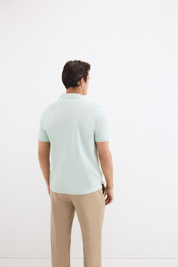 Pedro del Hierro Textured polo shirt Green