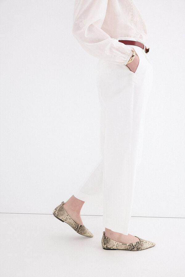 Pedro del Hierro Classic wide leg trousers White