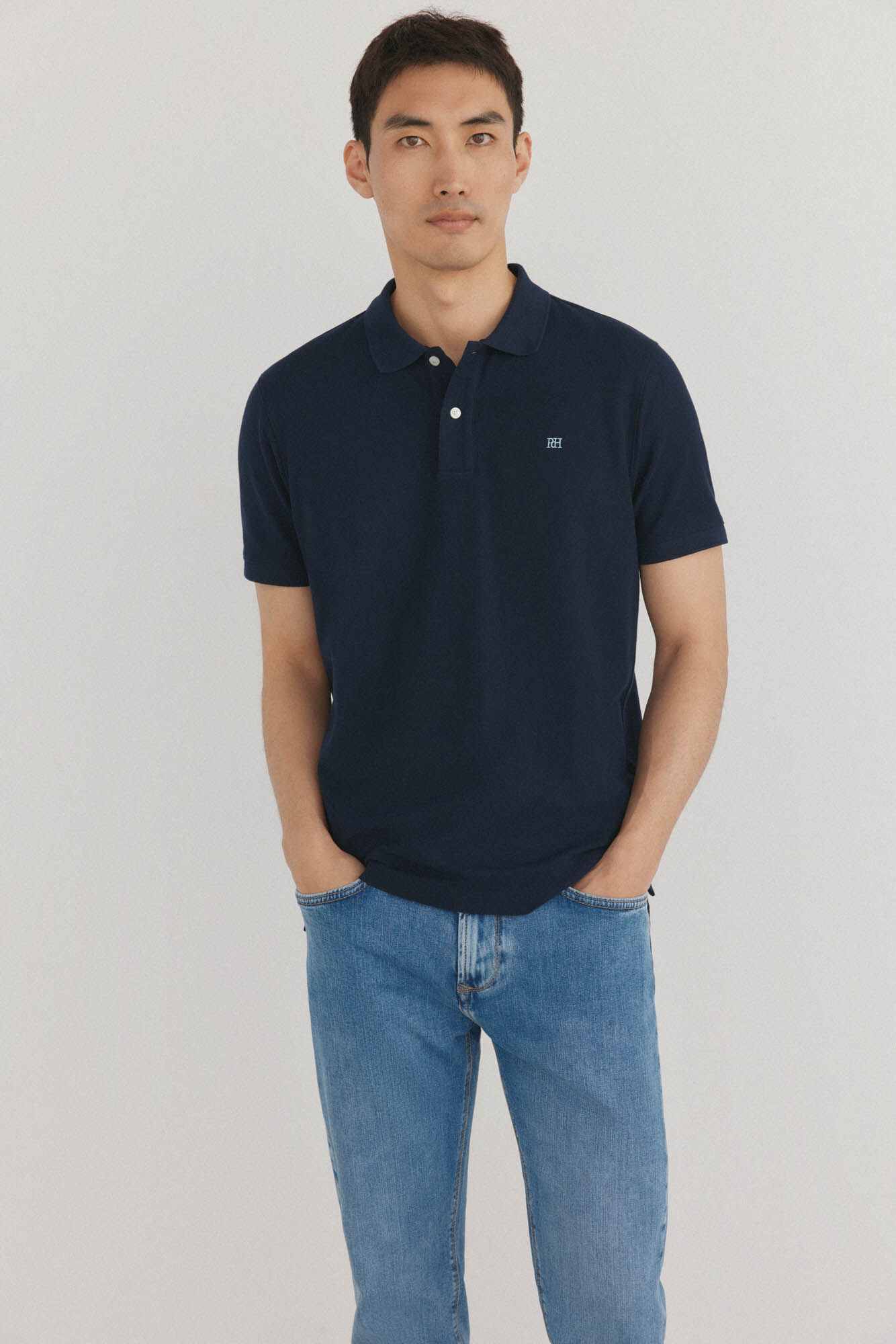 Pedro del Hierro Polo b&aacute;sico regular em piqu&eacute;