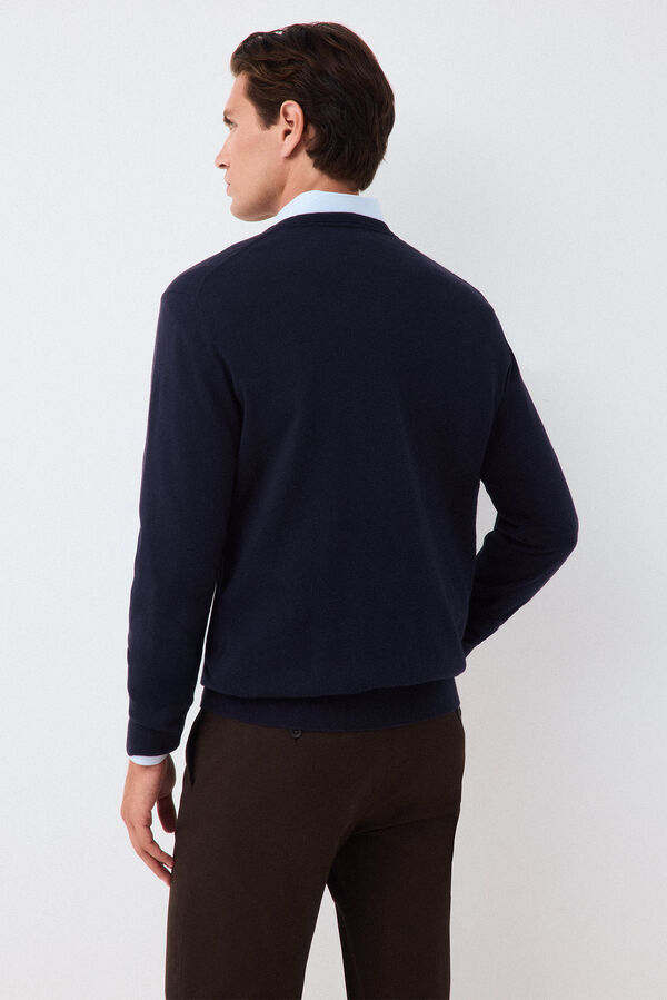 Pedro del Hierro Premium cotton silk cashmere knit jumper Blue