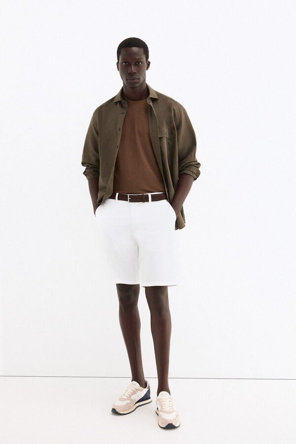Pedro del Hierro Regular chino Bermuda shorts White