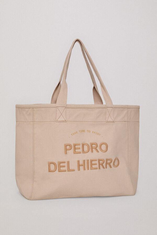 Pedro del Hierro Mala canvas logo bordado Beige