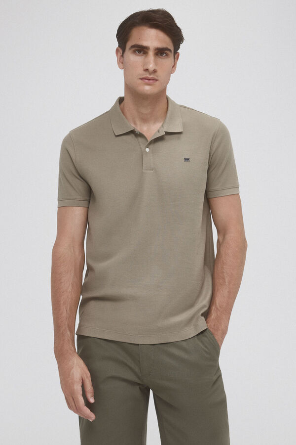 Pedro del Hierro Slim basic polo shirt with embroidered logo Green