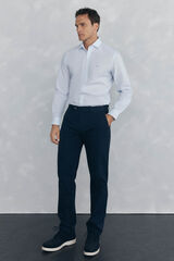 Pedro del Hierro Chino textura regular fit Azul