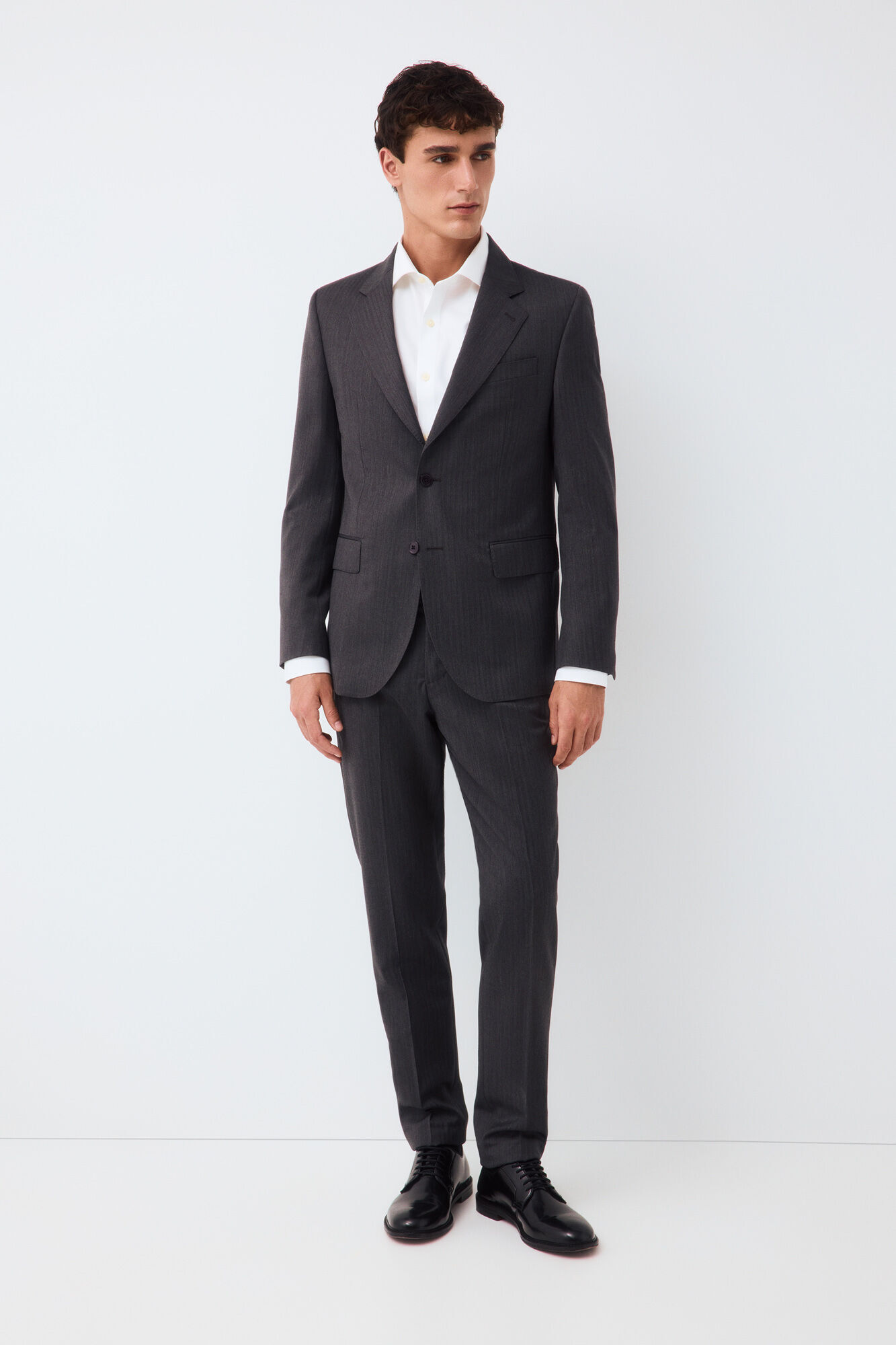 Pedro del Hierro Herringbone high-waisted slim fit tailored trousers