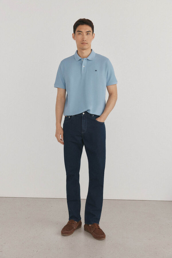 Pedro del Hierro Basic piqué polo shirt Blue
