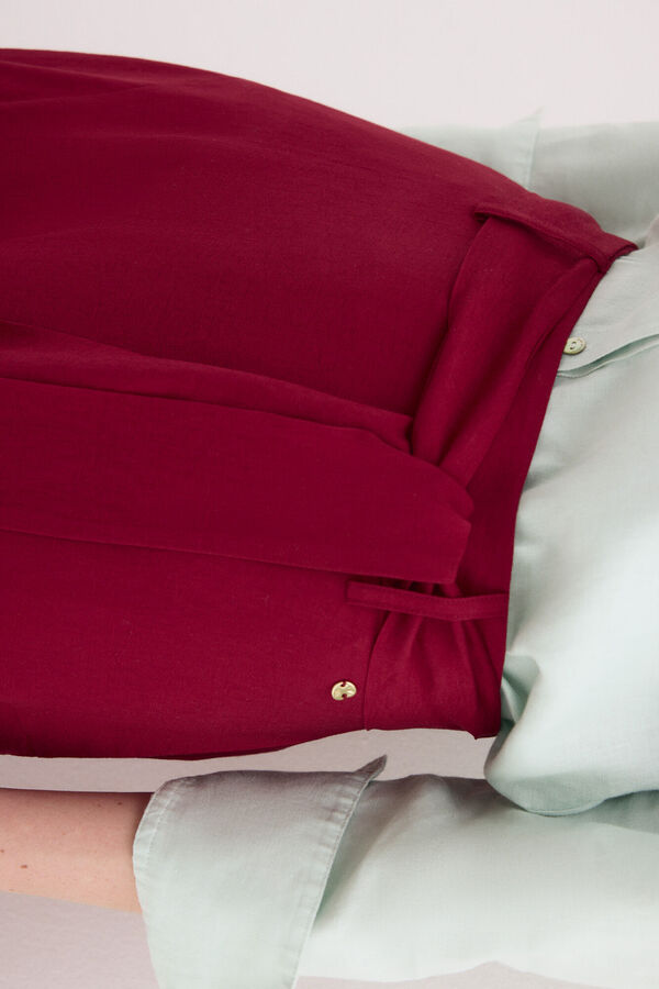 Pedro del Hierro Long slit skirt Burgundy