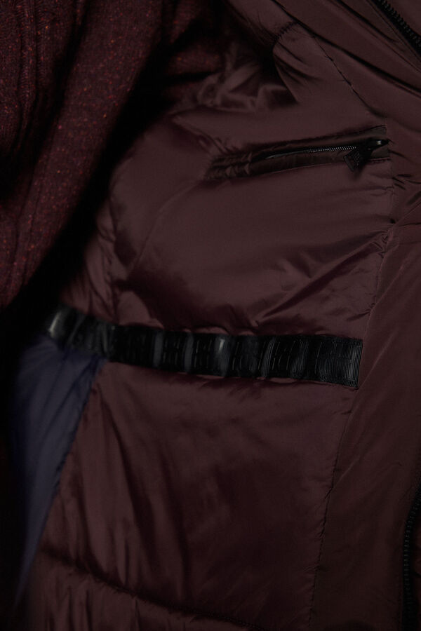 Pedro del Hierro Hooded parka with pockets Burgundy