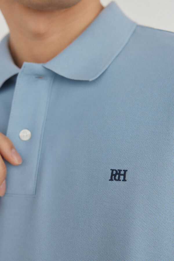 Pedro del Hierro Basic piqué polo shirt Blue