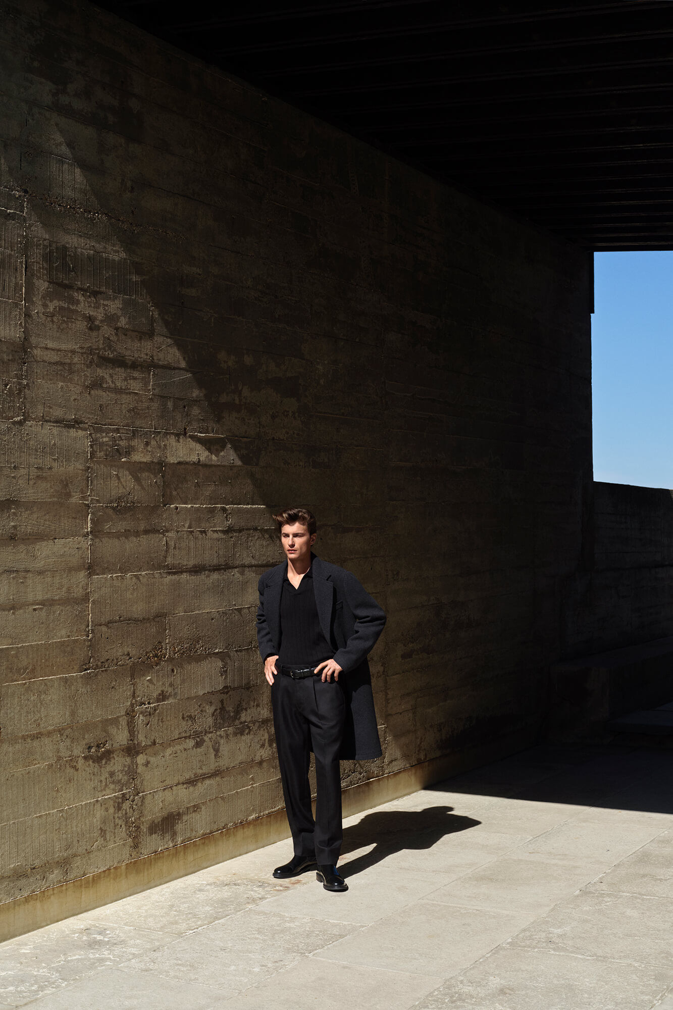 Pedro del Hierro Sobretudo cinza espiga com vistas remov&iacute;veis 